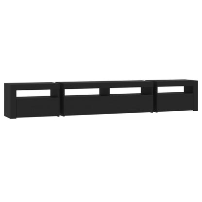 vidaXL TV-Schrank mit LED-Leuchten Schwarz 240x35x40 cm