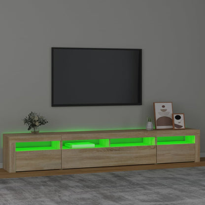 vidaXL TV-Schrank mit LED-Leuchten Sonoma-Eiche 240x35x40 cm