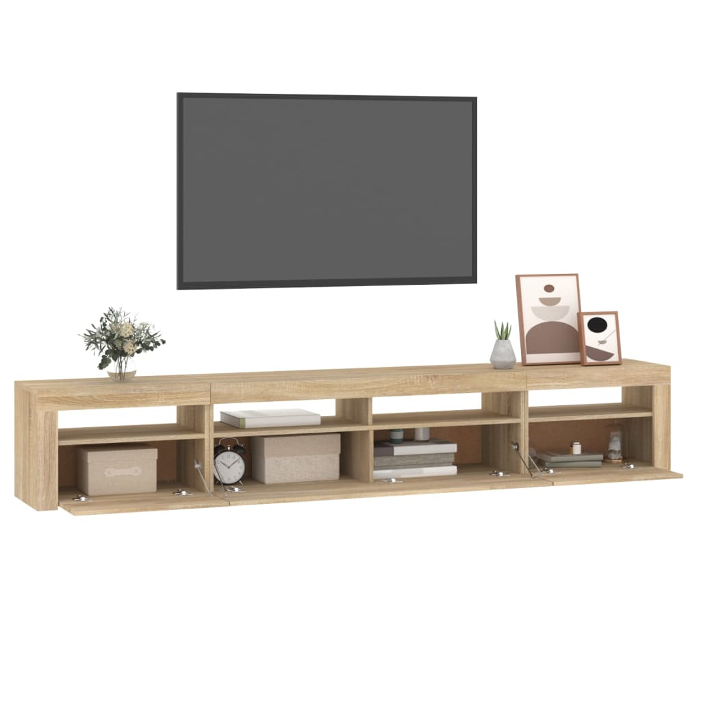 vidaXL TV-Schrank mit LED-Leuchten Sonoma-Eiche 240x35x40 cm