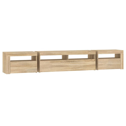 vidaXL TV-Schrank mit LED-Leuchten Sonoma-Eiche 240x35x40 cm