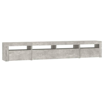 vidaXL TV-Schrank mit LED-Leuchten Betongrau 240x35x40 cm