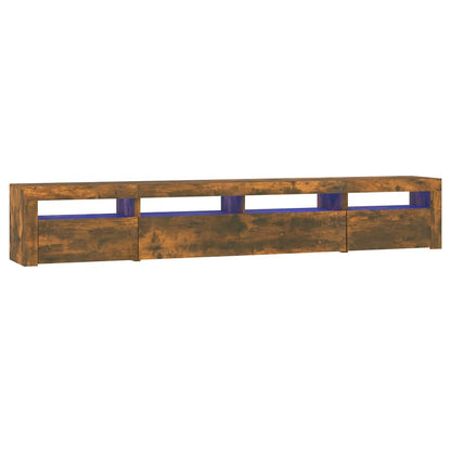 vidaXL TV-Schrank mit LED-Leuchten Räuchereiche 240x35x40 cm