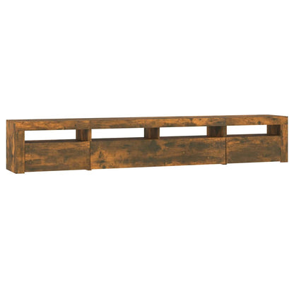 vidaXL TV-Schrank mit LED-Leuchten Räuchereiche 240x35x40 cm