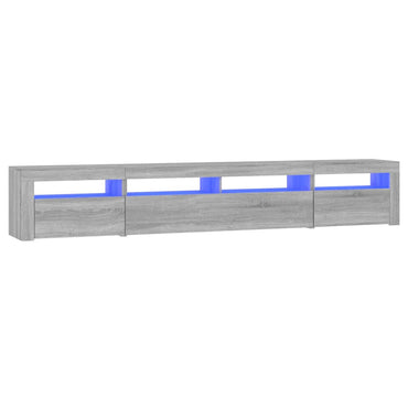 Meuble TV vidaXL avec lumières LED gris Sonoma 240x35x40 cm