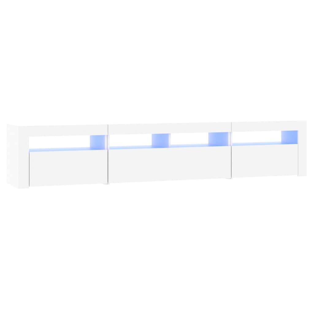Meuble TV vidaXL avec lumières LED blanc 210x35x40 cm