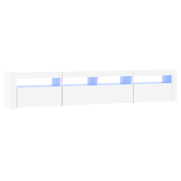 Meuble TV vidaXL avec lumières LED blanc 210x35x40 cm