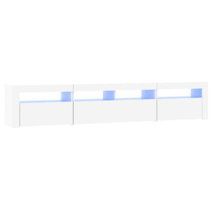 Meuble TV vidaXL avec lumières LED blanc 210x35x40 cm