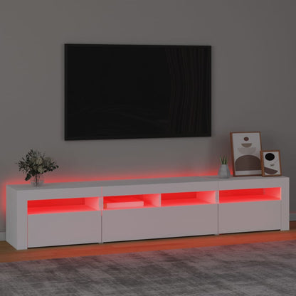 Meuble TV vidaXL avec lumières LED blanc 210x35x40 cm