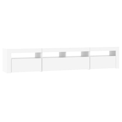 Meuble TV vidaXL avec lumières LED blanc 210x35x40 cm
