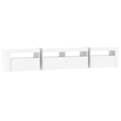 Meuble TV vidaXL avec lumières LED blanc 210x35x40 cm