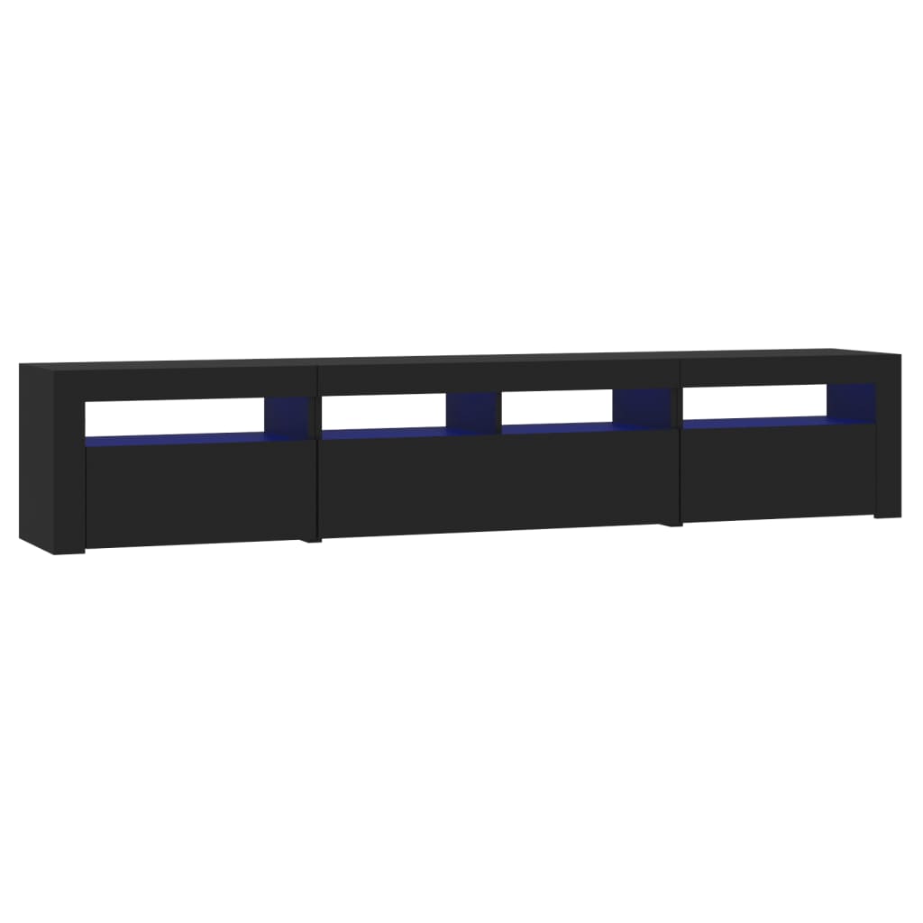 vidaXL TV-Schrank mit LED-Leuchten Schwarz 210x35x40 cm