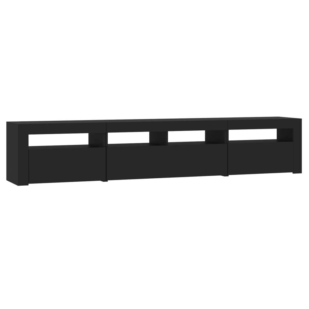 vidaXL TV-Schrank mit LED-Leuchten Schwarz 210x35x40 cm