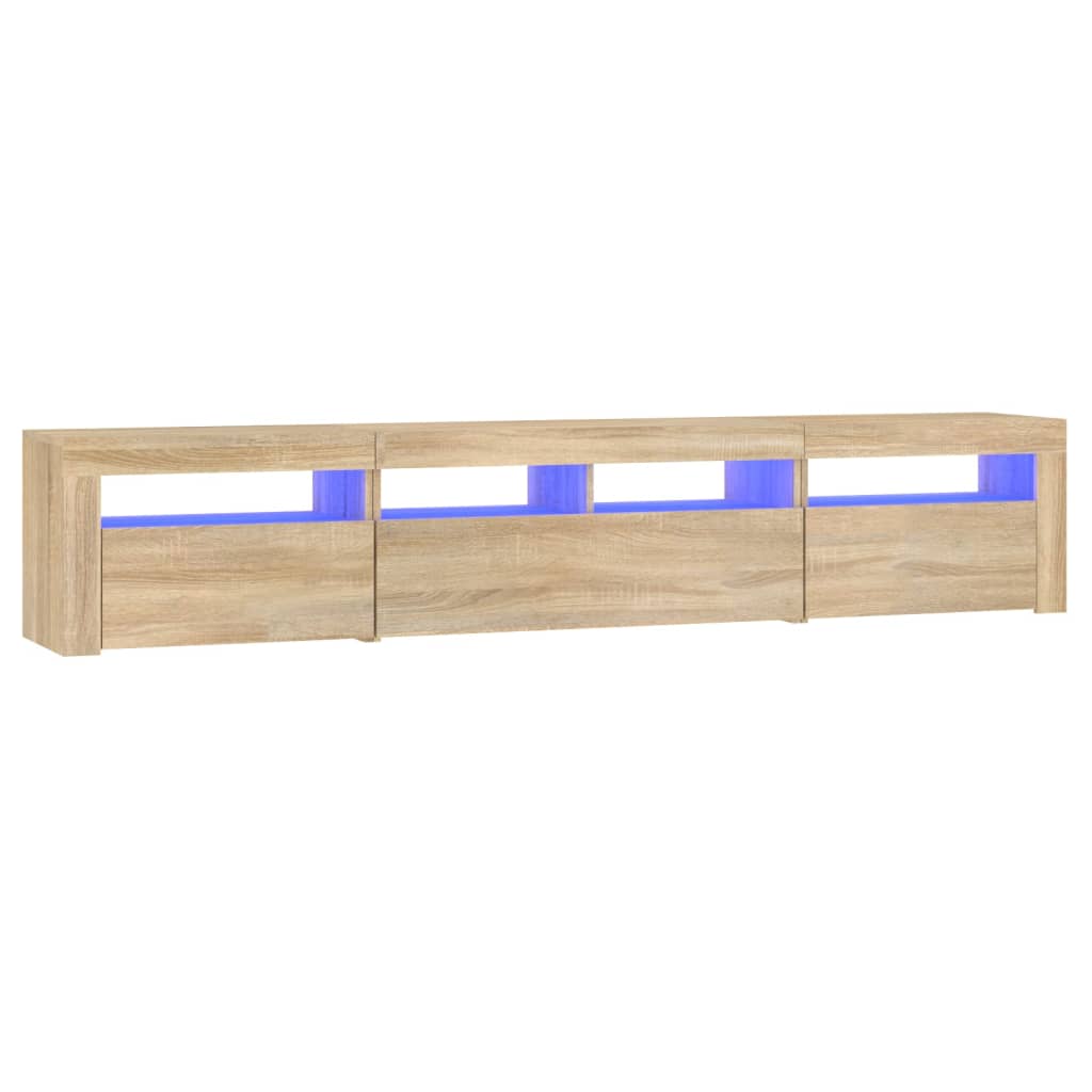 vidaXL TV-Schrank mit LED-Leuchten Sonoma-Eiche 210x35x40 cm
