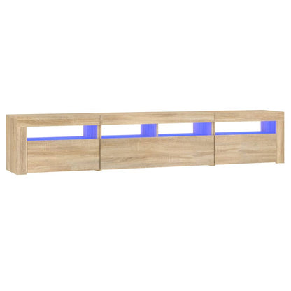vidaXL TV-Schrank mit LED-Leuchten Sonoma-Eiche 210x35x40 cm