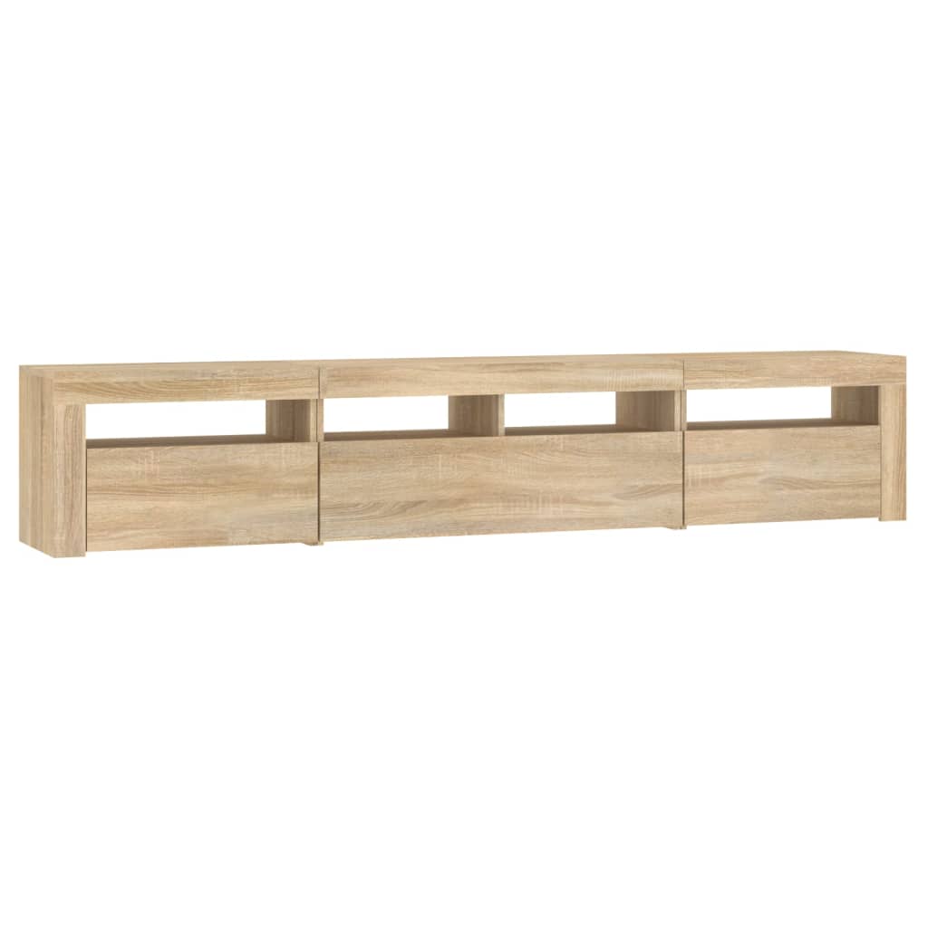 vidaXL TV-Schrank mit LED-Leuchten Sonoma-Eiche 210x35x40 cm