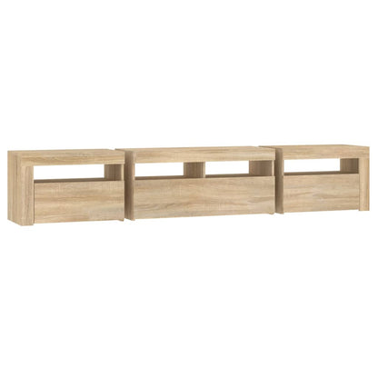 vidaXL TV-Schrank mit LED-Leuchten Sonoma-Eiche 210x35x40 cm