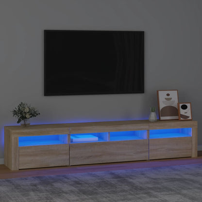 vidaXL TV-Schrank mit LED-Leuchten Sonoma-Eiche 210x35x40 cm