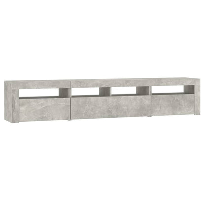 Meuble TV vidaXL avec lumières LED gris béton 210x35x40 cm