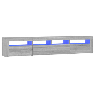 Meuble TV vidaXL avec lumières LED gris Sonoma 210x35x40 cm