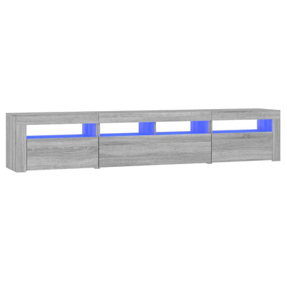 Meuble TV vidaXL avec lumières LED gris Sonoma 210x35x40 cm