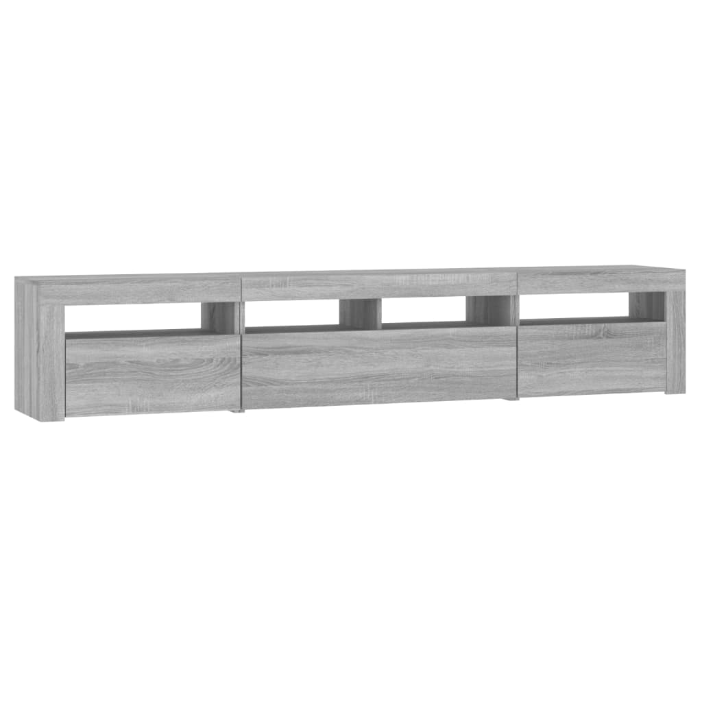 Meuble TV vidaXL avec lumières LED gris Sonoma 210x35x40 cm