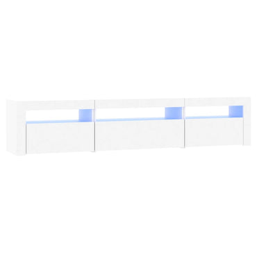Meuble TV vidaXL avec lumières LED Blanc 195x35x40 cm