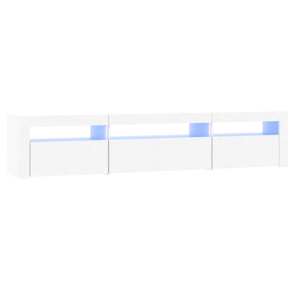 Meuble TV vidaXL avec lumières LED Blanc 195x35x40 cm