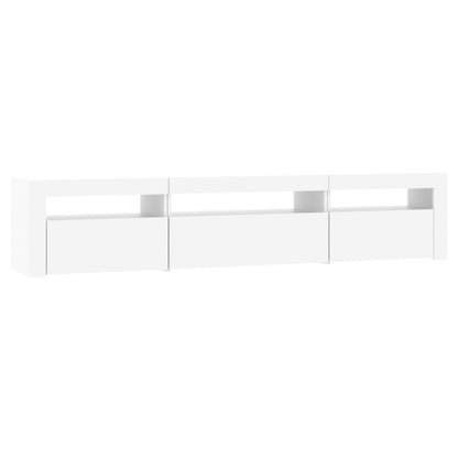 Meuble TV vidaXL avec lumières LED Blanc 195x35x40 cm