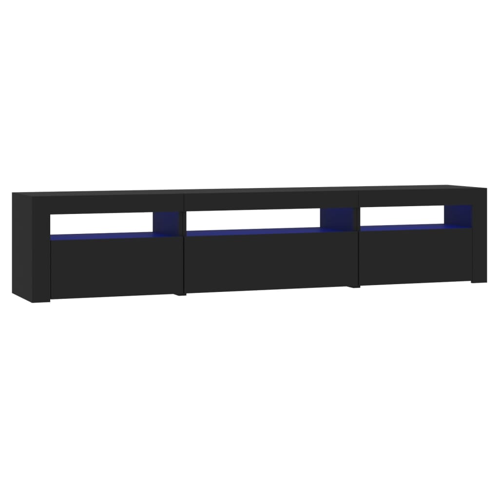 vidaXL TV-Schrank mit LED-Leuchten Schwarz 195x35x40 cm