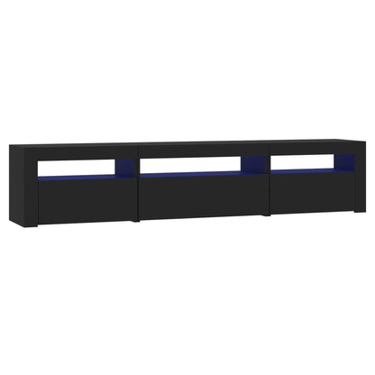 vidaXL TV-Schrank mit LED-Leuchten Schwarz 195x35x40 cm