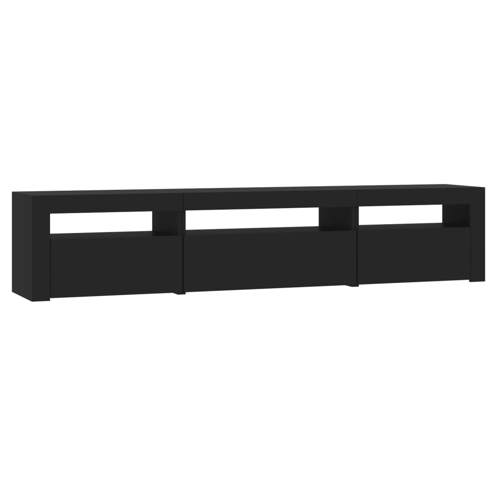 vidaXL TV-Schrank mit LED-Leuchten Schwarz 195x35x40 cm