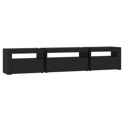 vidaXL TV-Schrank mit LED-Leuchten Schwarz 195x35x40 cm