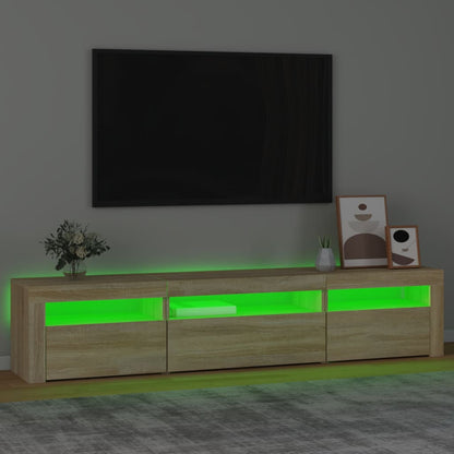 vidaXL TV-Schrank mit LED-Leuchten Sonoma-Eiche 195x35x40 cm