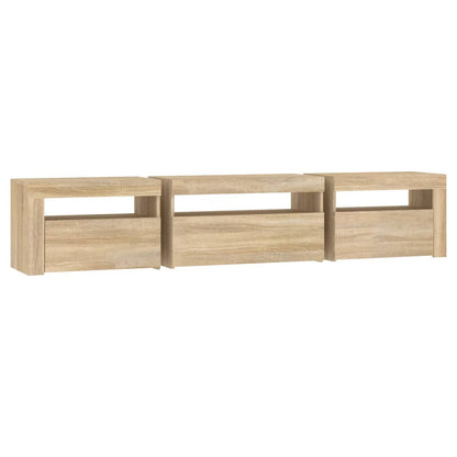 vidaXL TV-Schrank mit LED-Leuchten Sonoma-Eiche 195x35x40 cm