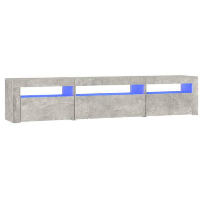 Meuble TV vidaXL avec lumières LED gris béton 195x35x40 cm