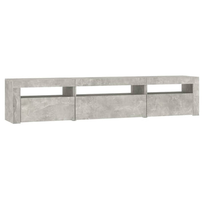 Meuble TV vidaXL avec lumières LED gris béton 195x35x40 cm