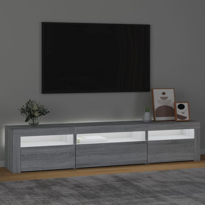 Meuble TV vidaXL avec lumières LED gris Sonoma 195x35x40 cm