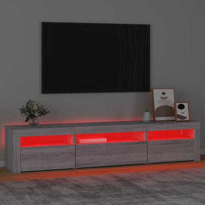Meuble TV vidaXL avec lumières LED gris Sonoma 195x35x40 cm