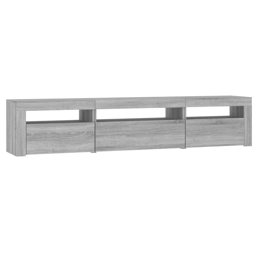 Meuble TV vidaXL avec lumières LED gris Sonoma 195x35x40 cm