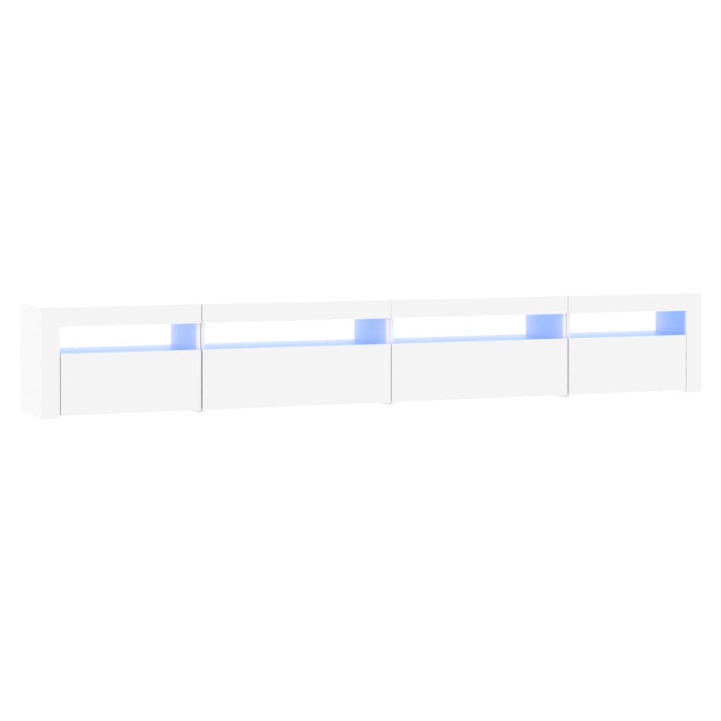 Meuble TV vidaXL avec lumières LED Blanc 270x35x40 cm