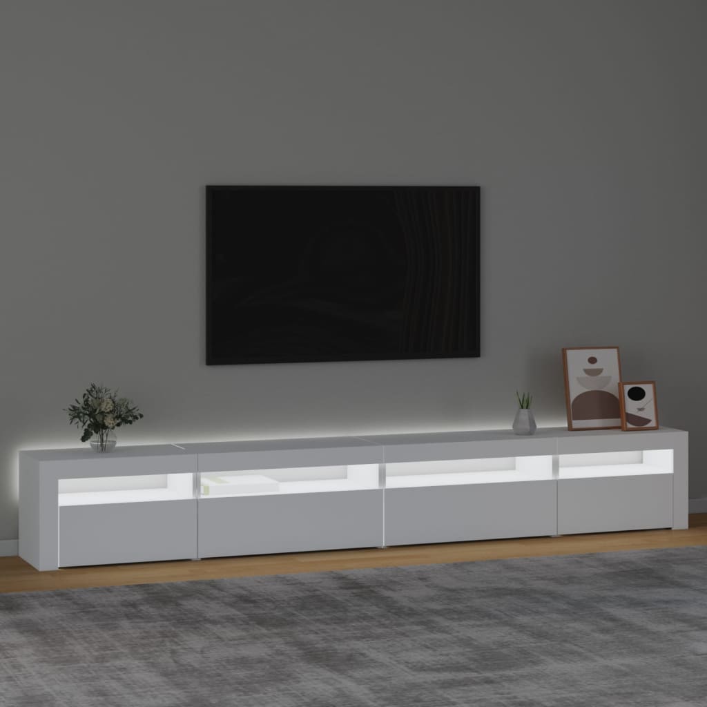 Meuble TV vidaXL avec lumières LED Blanc 270x35x40 cm