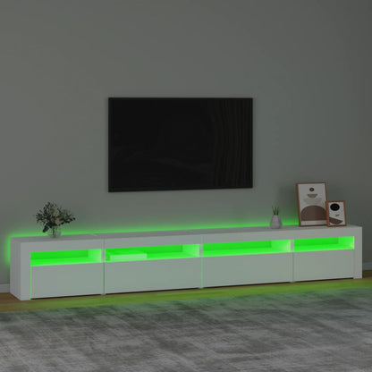Meuble TV vidaXL avec lumières LED Blanc 270x35x40 cm