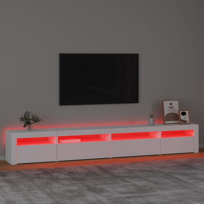 Meuble TV vidaXL avec lumières LED Blanc 270x35x40 cm