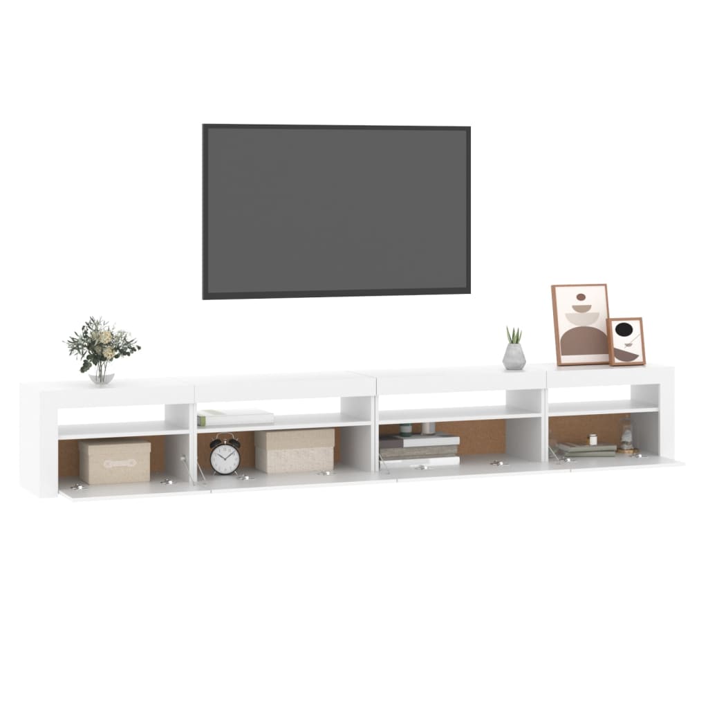 Meuble TV vidaXL avec lumières LED Blanc 270x35x40 cm