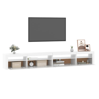 Meuble TV vidaXL avec lumières LED Blanc 270x35x40 cm