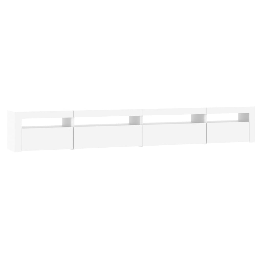 Meuble TV vidaXL avec lumières LED Blanc 270x35x40 cm