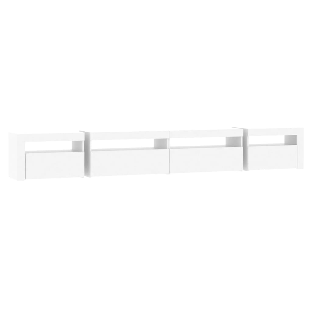 Meuble TV vidaXL avec lumières LED Blanc 270x35x40 cm