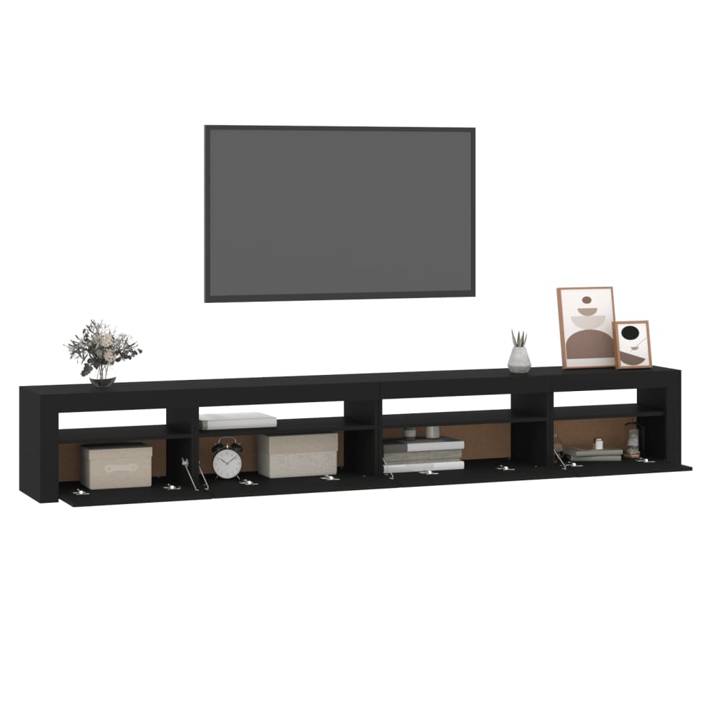 vidaXL TV-Schrank mit LED-Leuchten Schwarz 270x35x40 cm