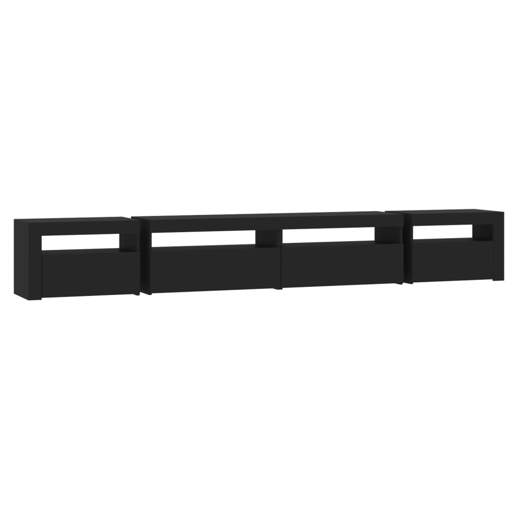 vidaXL TV-Schrank mit LED-Leuchten Schwarz 270x35x40 cm