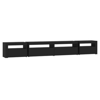 vidaXL TV-Schrank mit LED-Leuchten Schwarz 270x35x40 cm